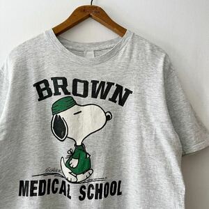 70s 80s SNOOPY カレッジ Tシャツ L USA製 ビンテージ 70年代 80年代 スヌーピー ピーナッツ PEANUTS オリジナル ヴィンテージ