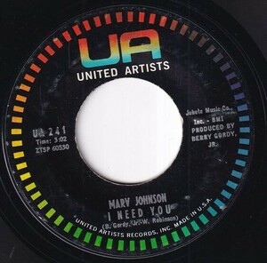 Marv Johnson - I Need You / (You've Got To) Move Two Mountains (A) RP-R325