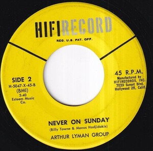 [Jazz] Arthur Lyman Group - I Talked To The Trees / Never On Sunday (A) SF-R295