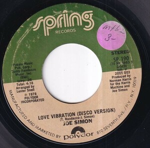 Joe Simon - Love Vibration / Love Vibration (Disco Version) (A) SF-R574