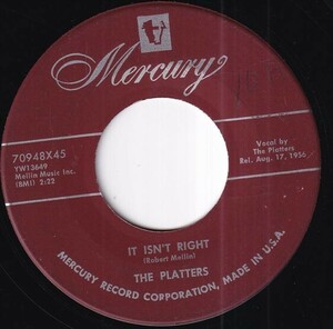 The Platters - You'll Never Never Know / It Isn't Right (A) OL-S339