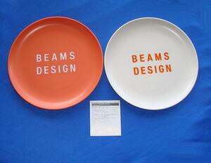☆新品・未使用！！◆BEAMS DESIGN ・ビームス デザイン『バンプ-プレート皿2枚セット』■カラー…オレンジ・白/非売品■☆