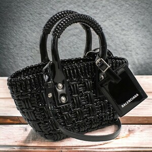 中古 バレンシアガ トートバッグ レディース ブランド BALENCIAGA ビストロ XXS ストラップ付き バスケット 678028 2IE2Y 1000