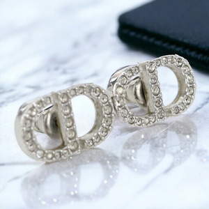  used Christian Dior earrings lady's brand Christian Dior small stud earrings E1742PTCY D102 silver accessory 