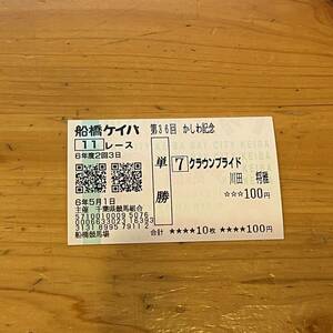 【現地購入】クラウンプライド　単勝 かしわ記念　船橋競馬場 単勝馬券