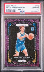 1円スタート PSA10 2023-24 Panini Prizm Brandin Podziemski Fast Break Purple Disco Rookie RC /75 Warriors ポジェムスキー ルーキー