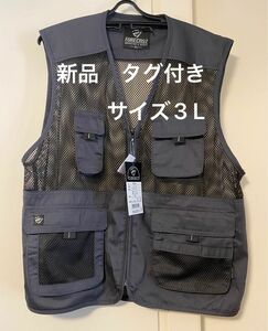 新品　タグ付き　未使用！3L メンズ　メッシュ　作業　ベスト　夏快適　釣り　