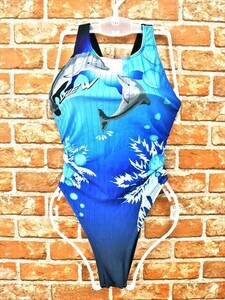 BY4-600*//VIEW! cute . dolphin . elegant ...! blue *glate*..pita* lady's .. swimsuit * most low price . postage .. packet if 210 jpy!