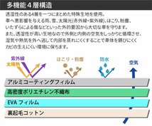 カーボディカバー 4層構造 S M L XL 傷がつかない カーカバー 裏起毛 防水 紫外線カット 雨 黄砂 日よけ 強風対策 サンシェード_画像6