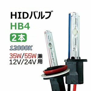 HIDバルブ (バーナー) 12V/24V 35W/55W HB4 12000K 交換用バルブ ヘッドライト フォグランプ HID バーナー 送料無料 1年保証