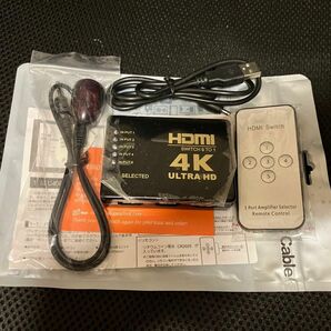 GANA HDMI切替器セレクター 5入力1出力 4Kx2K 1080p 3D映像 音声出力対応 USB給電ケーブル リモコン付き