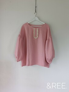 * розовый linen плечо .. Drop плечо свободно tops ручная работа 