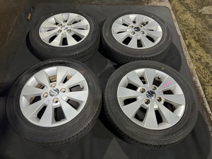 MH23S ワゴンR 純正 アルミホイール 14×4.5J インセット45 155/65/R14 ダンロップタイヤ ☆引き取り歓迎☆千葉市若葉区から出品☆