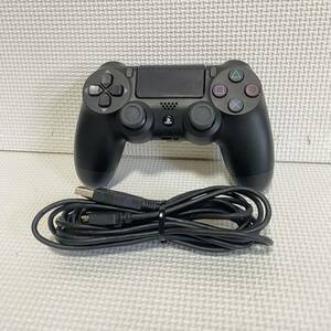 即決☆ PS4 ワイヤレスコントローラ ジェットブラック DUALSHOCK4 SONY プレステ4 CUH-ZCT2J USBケーブル 黒 BLACK 698