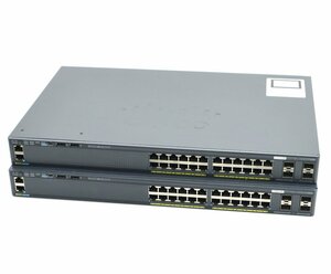 【2台セット】Cisco Catalyst WS-C2960X-24TS-L V03 24ポート1000BASE-T 4ポートSFPスロット C2960X-UNIVERSALK9-M Ver.15.0(2a)EX5