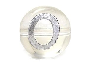 (横穴) 『O』 1粒売り アルファベット 彫刻 水晶 10mm シルバー パワーストーン バラ売り 天然石 パワーストーン ばら