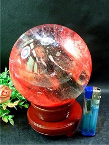 128mm 2351g super beautiful * red crystal circle sphere 179E1-88E23D