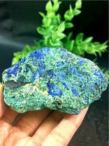 天然石極上質品アズライト【藍銅鉱】共生鉱物標本179U3-72U262D