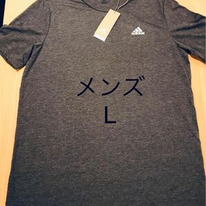 新品 L アディダス 半袖Tシャツ adidas アクティブTシャツ　グレー　ドライ