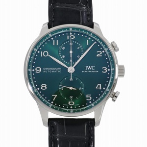 IWC ポルトギーゼ クロノグラフ IW371615 グリーン メンズ 中古 送料無料 腕時計