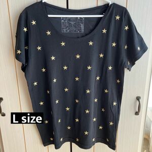 ライトオン レディース 星柄刺繍Tシャツ Lサイズ