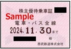 一部送料込◆西武電鉄◆株主優待乗車証 電車バス全線 定期型F-001