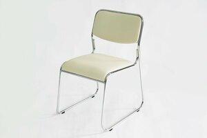 送料無料 新品 ミーティングチェア 会議イス 会議椅子 スタッキングチェア パイプチェア パイプイス パイプ椅子 ベージュ