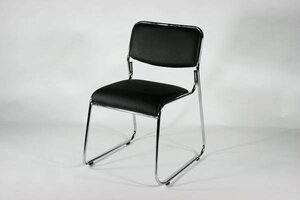 送料無料 新品 ミーティングチェア 会議イス 会議椅子 スタッキングチェア パイプチェア ブラック
