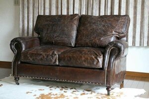  free shipping new goods # total original leather Vintage leather love sofa #