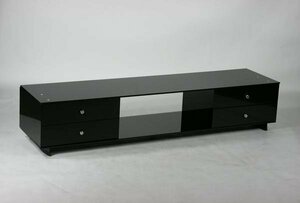 送料無料 新品 大型 液晶 ブラック 強化ガラステレビ台 V287
