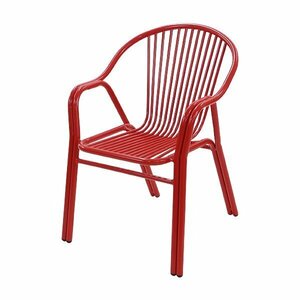 アルミ ガーデンチェア 1脚 赤 スタッキング可能 アルミ製 アルミチェア 軽量で持ち運び簡単 ガーデンファニチャー ガーデン チェア 椅子