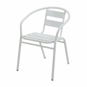 アルミ ガーデンチェア 1脚 白 スタッキング可能 アルミ製 アルミチェア 軽量で持ち運び簡単 ガーデンファニチャー ガーデン チェア 椅子
