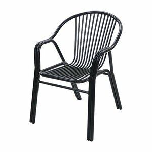 アルミ ガーデンチェア 1脚 黒 スタッキング可能 アルミ製 アルミチェア 軽量で持ち運び簡単 ガーデンファニチャー ガーデン チェア 椅子