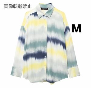 vintage ヴィンテージ レトロ 柄 シャツ ブラウス トップス Mサイズ レディース★ZARA 好きな方に★2024 S/S 春新作 新品未使用★