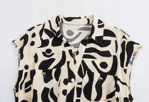 vintage ヴィンテージ レトロ 柄 ロング シャツワンピース Sサイズ レディース★ZARA 好きな方に★2024 S/S 春新作 新品未使用★_画像3