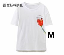 vintage ヴィンテージ レトロ フラワー 花 ロゴ 半袖 Tシャツ トップス Mサイズ レディース★ZARA 好きな方に★2024 春新作 新品未使用★_画像1