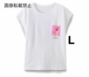 vintage ヴィンテージ レトロ フラワー 花 ロゴ 半袖 Tシャツ トップス Lサイズ レディース★ZARA 好きな方に★2024 春新作 新品未使用★