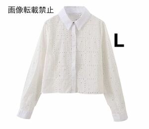 vintage ヴィンテージ レトロ エンブロイダリー 刺繍 シャツ ブラウス トップス Lサイズ レディース★ZARA 好きな方に★春新作 新品★