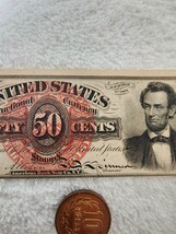 ★希少★　アメリカ　１８６３年　50セント　旧紙幣　外国紙幣　world paper money_画像3