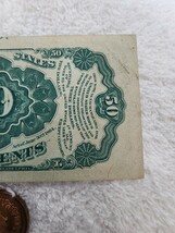 ★希少★　アメリカ　１８７５年　５０セント　旧紙幣 外国紙幣　world paper money_画像9