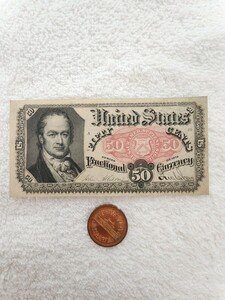 ★希少★　アメリカ　１８７５年　５０セント　旧紙幣 外国紙幣　world paper money