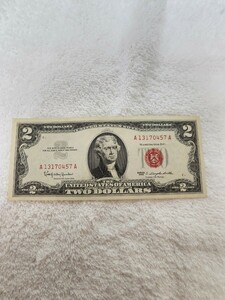 アメリカ　２ドル　レッドシール　１９６３年　旧紙幣　外国紙幣　World Paper Money