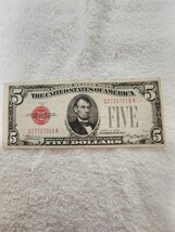 アメリカ　５ドル　レッドシール　１９２８年　旧紙幣　外国紙幣　World Paper Money_画像1