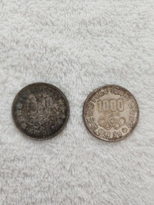 東京オリンピック　千円　銀貨　記念硬貨　２枚セット　硬貨　コイン