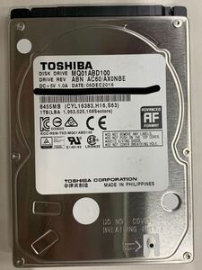 使用時間 81時間 正常 TOSHIBA MQ01ABD100 1000GB 1TB n20240520-19