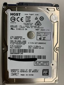 使用時間 863時間 正常 HGST HTS541010A9E680 1000GB 1TB n20240514-18