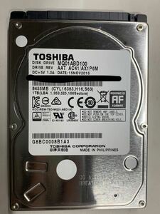 使用時間 1927時間 正常 TOSHIBA MQ01ABD100 1000GB 1TB n20240515-9