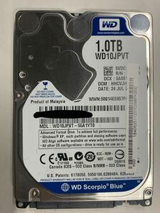 使用時間 8596時間 正常 WDC WD10JPVT-55A1YT0 1000GB 1TB n20240515-14