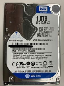 使用時間 4130時間 正常 WDC WD10JPVX-55JC3T3 1000GB 1TB n20240529-5