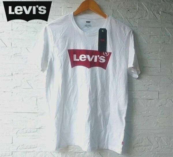 新品 リーバイス(Levi's)MEN’S バットウイング ロゴ Tシャツ JP/M(US/S) ホワイト 定価3,300円